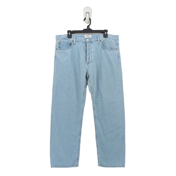 AGOLDE Women 31 Parker Jeans Pivot Blue Mid Rise Straight Leg Relaxed Cropped - Picture 2 of 8